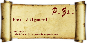 Paul Zsigmond névjegykártya