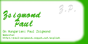 zsigmond paul business card